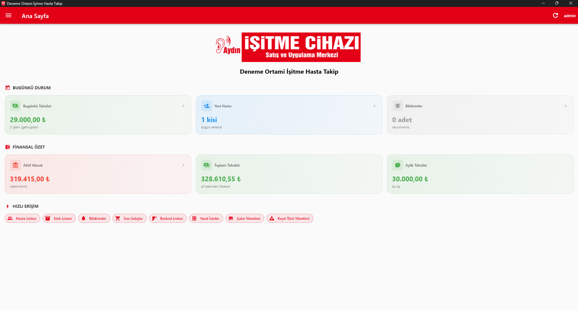 Duyusoft masaüstü uygulaması ekran görüntüsü
